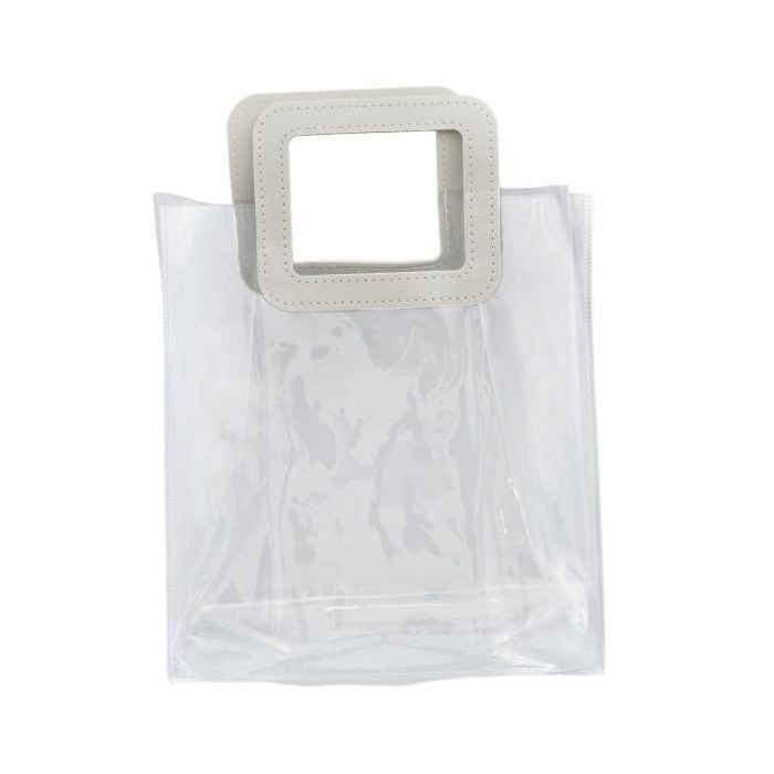 BUSTA PVC CON MANICO IN PELLE H28X25X13